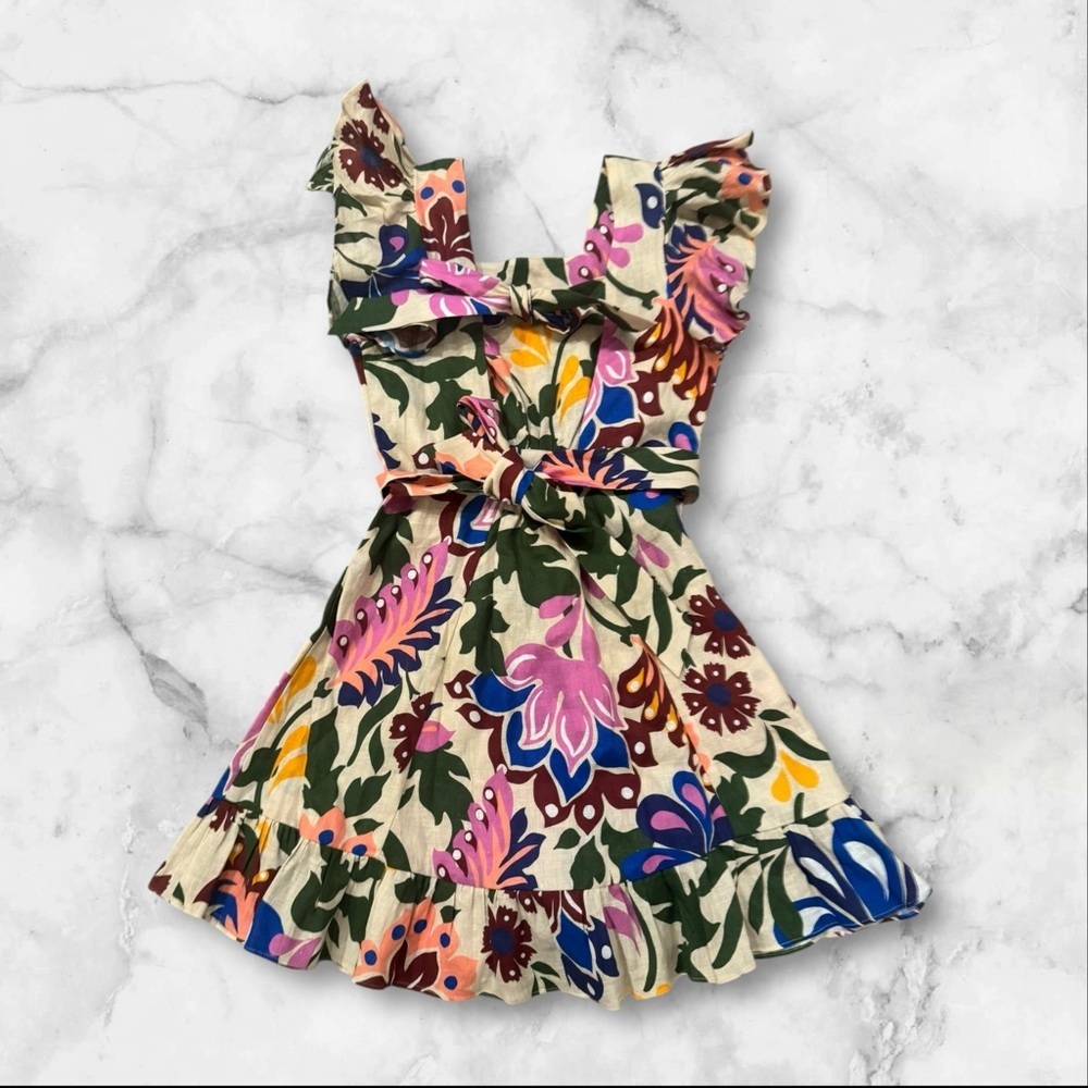 Misa Los Angeles Blue and Pink Ruffled Sundress - Picture 2 of 9